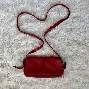 ❤️ Vintage Coach Legacy Burgundy Red Leather Mini Crossbody Bag #4280 ❤️